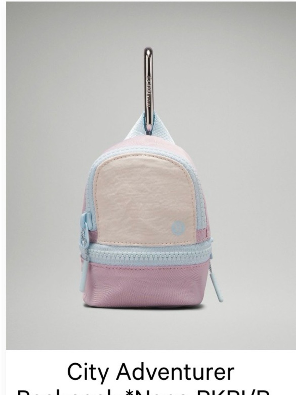 City Adventurer Mini Backpack Keychain - Pink & Light Blue